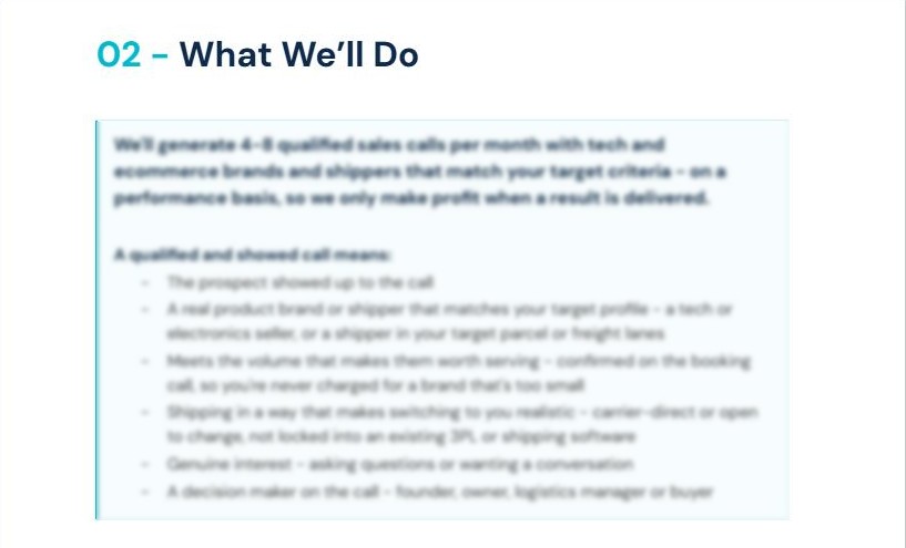 The What We'll Do page of the proposal, in the Google Docs viewer