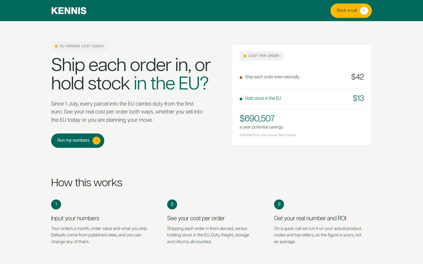 Kennis Europe calculator